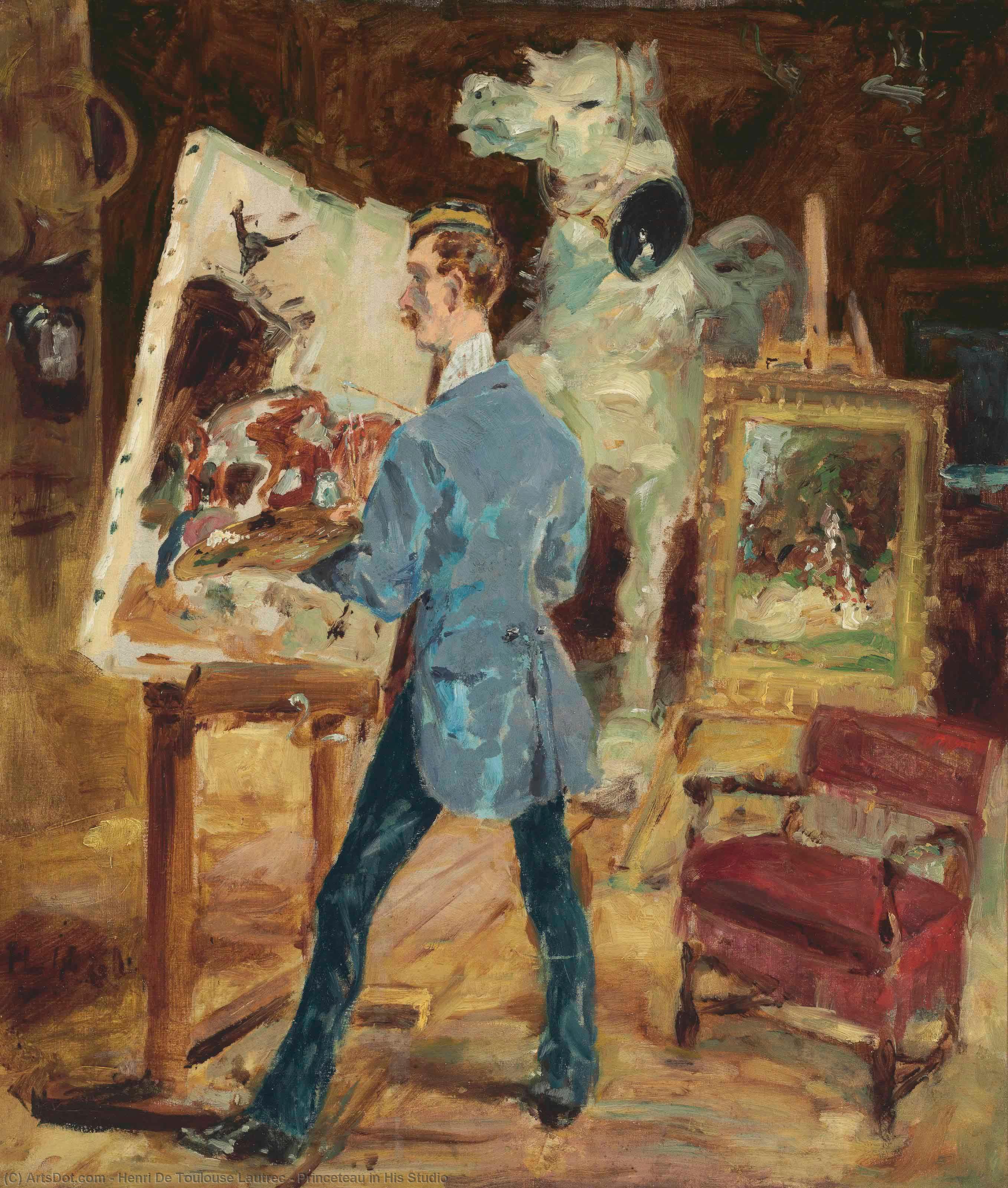 WikiOO.org - دایره المعارف هنرهای زیبا - نقاشی، آثار هنری Henri De Toulouse Lautrec - Princeteau in His Studio