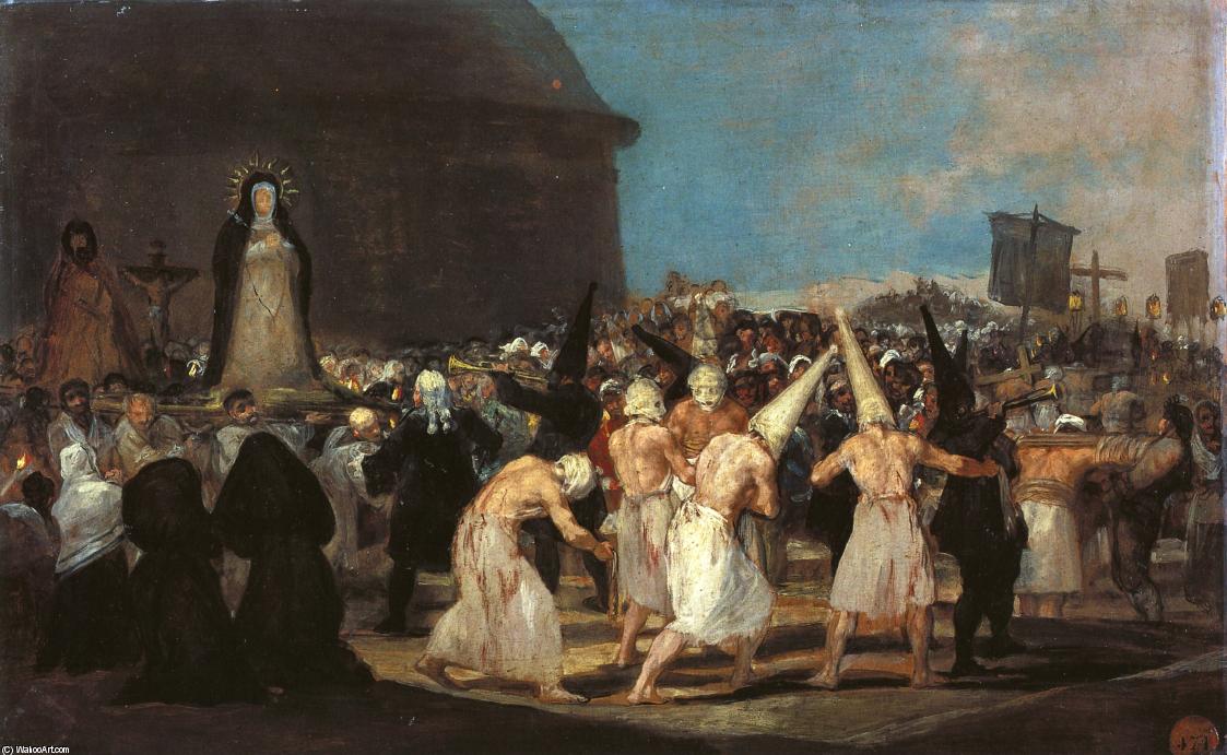 Wikioo.org - Bách khoa toàn thư về mỹ thuật - Vẽ tranh, Tác phẩm nghệ thuật Francisco De Goya - Procession of Flagellants