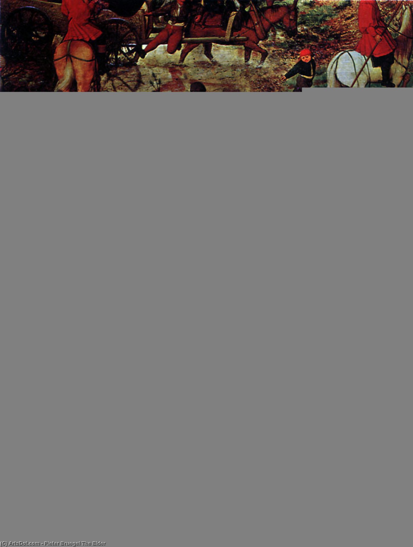 Wikioo.org - Bách khoa toàn thư về mỹ thuật - Vẽ tranh, Tác phẩm nghệ thuật Pieter Bruegel The Elder - The Procession to Calvary [detail]