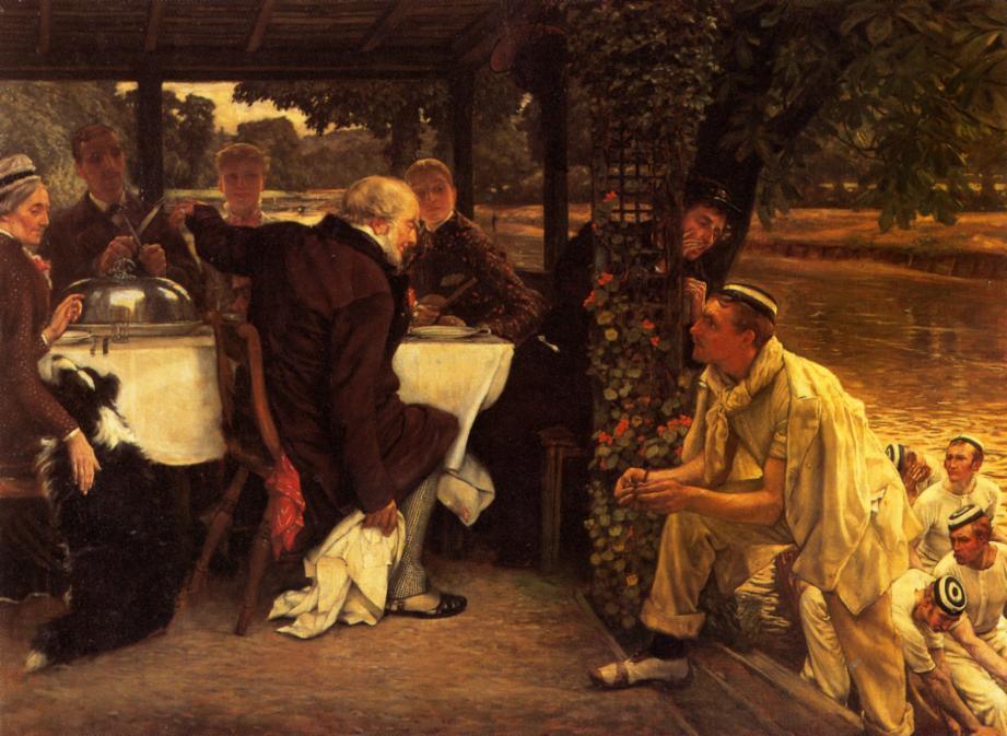 Wikioo.org - The Encyclopedia of Fine Arts - Painting, Artwork by James Jacques Joseph Tissot - The Prodigal Son in Modern Life: the Fatted Calf