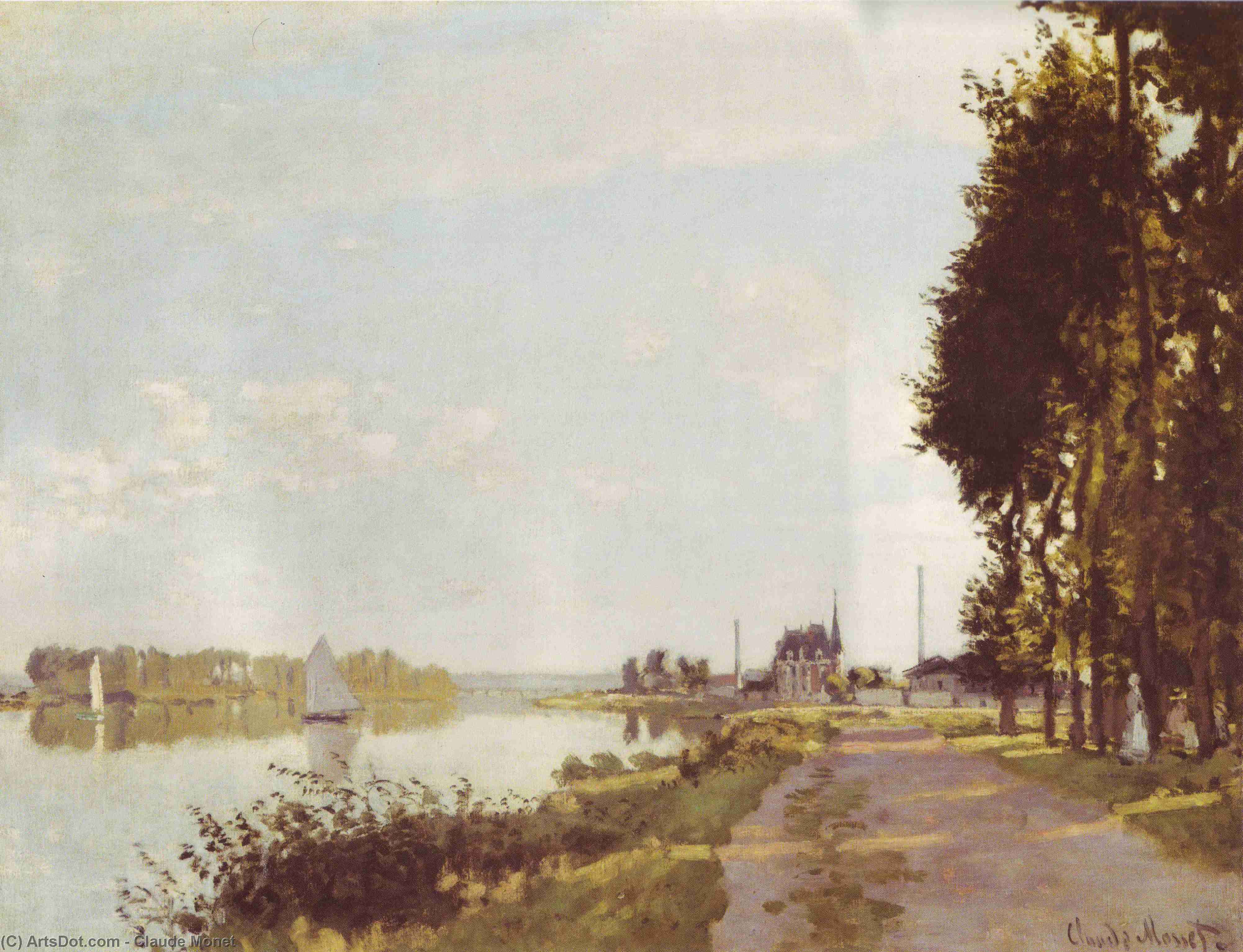 Wikioo.org - The Encyclopedia of Fine Arts - Painting, Artwork by Claude Monet - The Promenade at Argenteuil