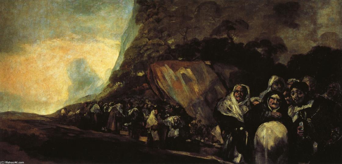 WikiOO.org - Encyclopedia of Fine Arts - Lukisan, Artwork Francisco De Goya - Promenade of the Holy Office