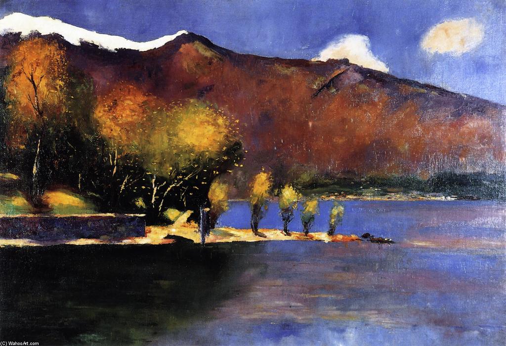 WikiOO.org - Εγκυκλοπαίδεια Καλών Τεχνών - Ζωγραφική, έργα τέχνης Lesser Ury - Promontory on Lake Garda