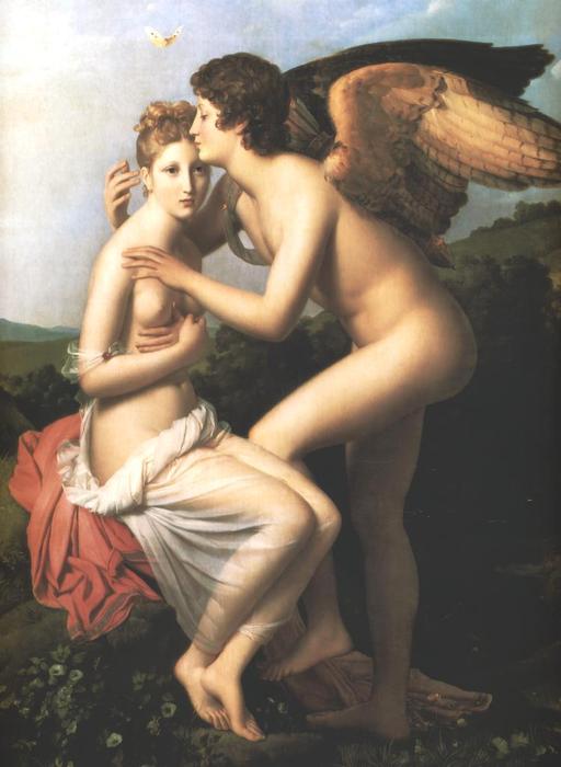 Wikoo.org - موسوعة الفنون الجميلة - اللوحة، العمل الفني François Gérard (François Pascal Simon) - Psyche and Amour (also known as Cupid and Psyche)