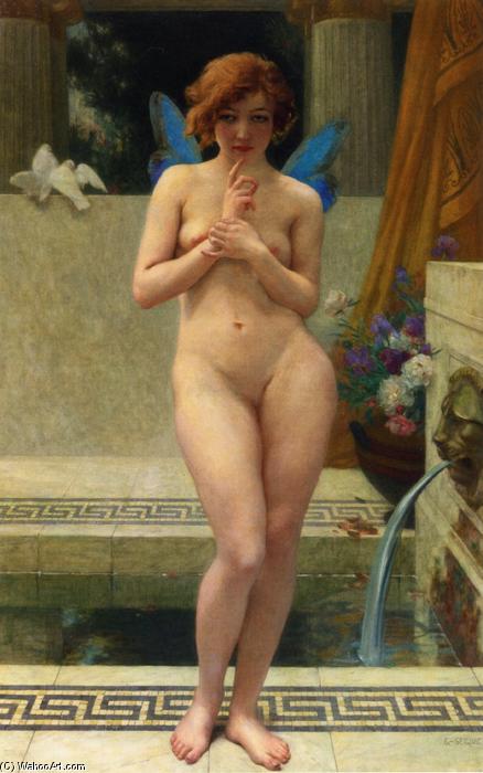 WikiOO.org - Enciklopedija dailės - Tapyba, meno kuriniai Guillaume Seignac - Psyche at a Fountain