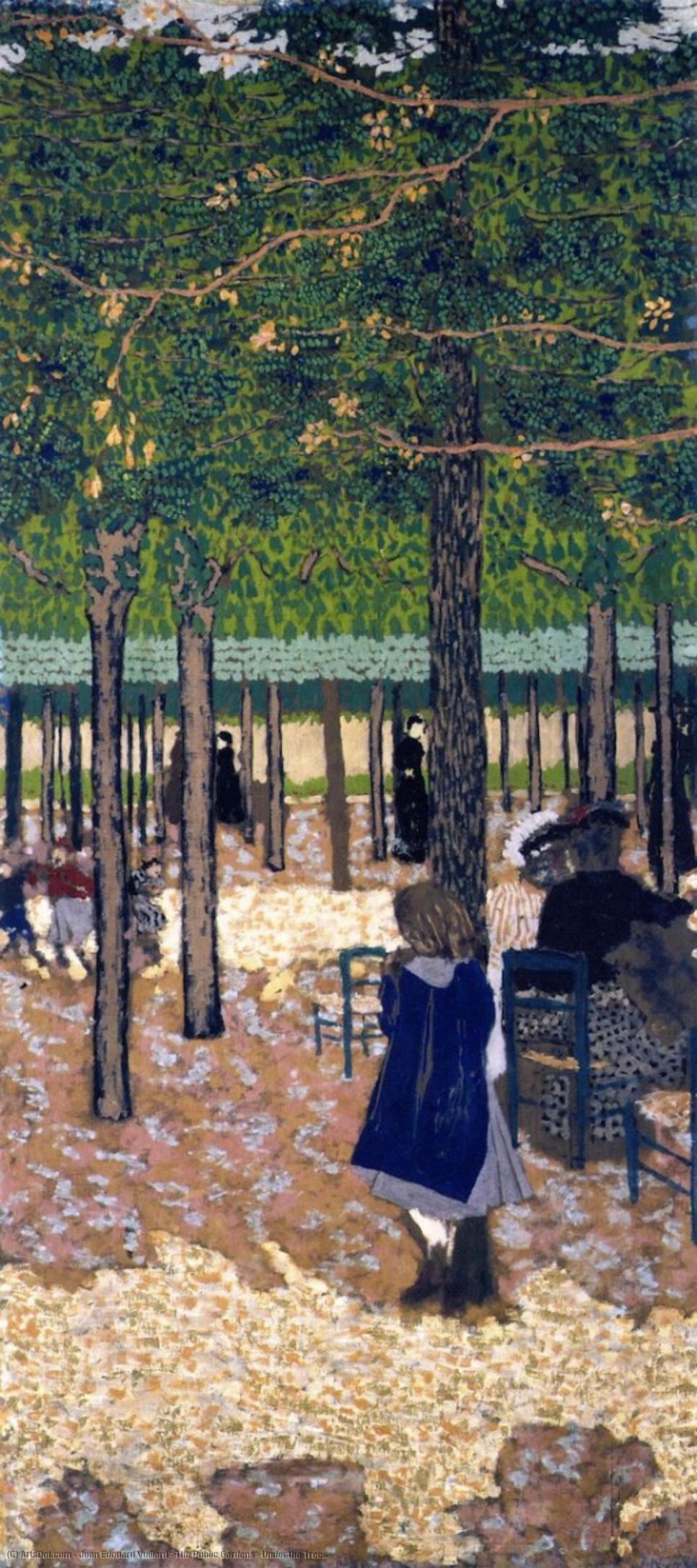 Wikioo.org - The Encyclopedia of Fine Arts - Painting, Artwork by Jean Edouard Vuillard - The Public Gardens - Under the Trees