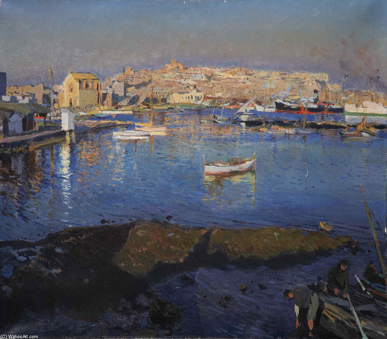 Wikioo.org - The Encyclopedia of Fine Arts - Painting, Artwork by Joaquin Mir Trinxet - Puerto de Tarragona (also known as Port of Tarragona)