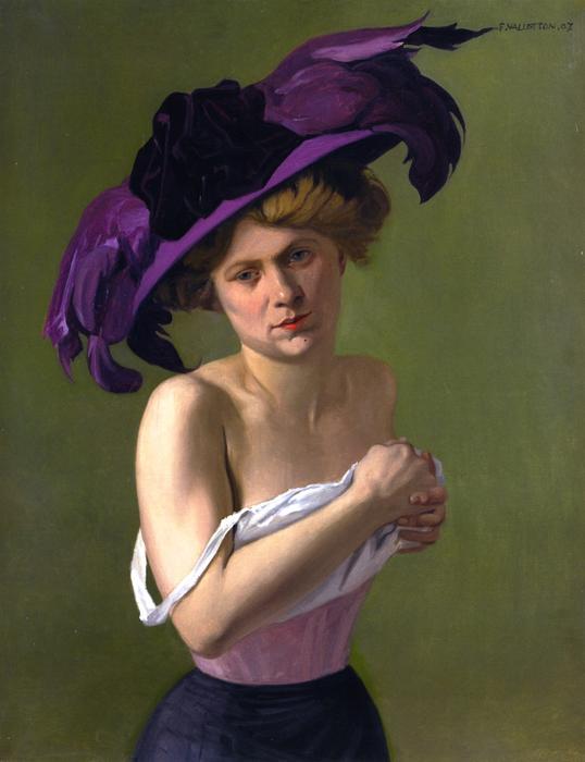 WikiOO.org - Encyclopedia of Fine Arts - Maľba, Artwork Felix Vallotton - The Purple Hat