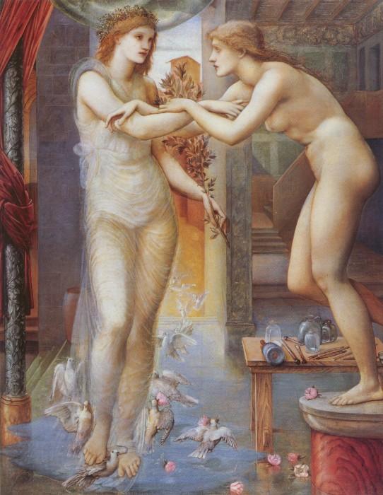 Wikioo.org - The Encyclopedia of Fine Arts - Painting, Artwork by Edward Coley Burne-Jones - Pygmalion and the Image III: The Godhead Fires