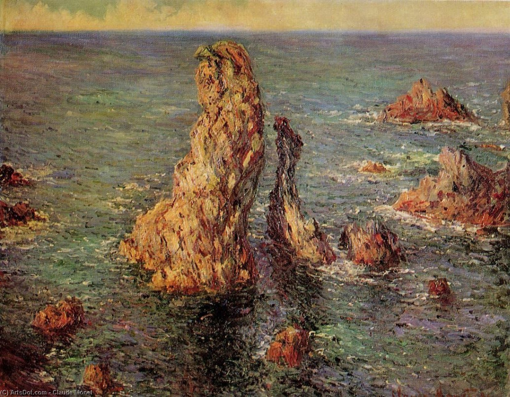 WikiOO.org - Encyclopedia of Fine Arts - Lukisan, Artwork Claude Monet - Pyramids at Port-Coton