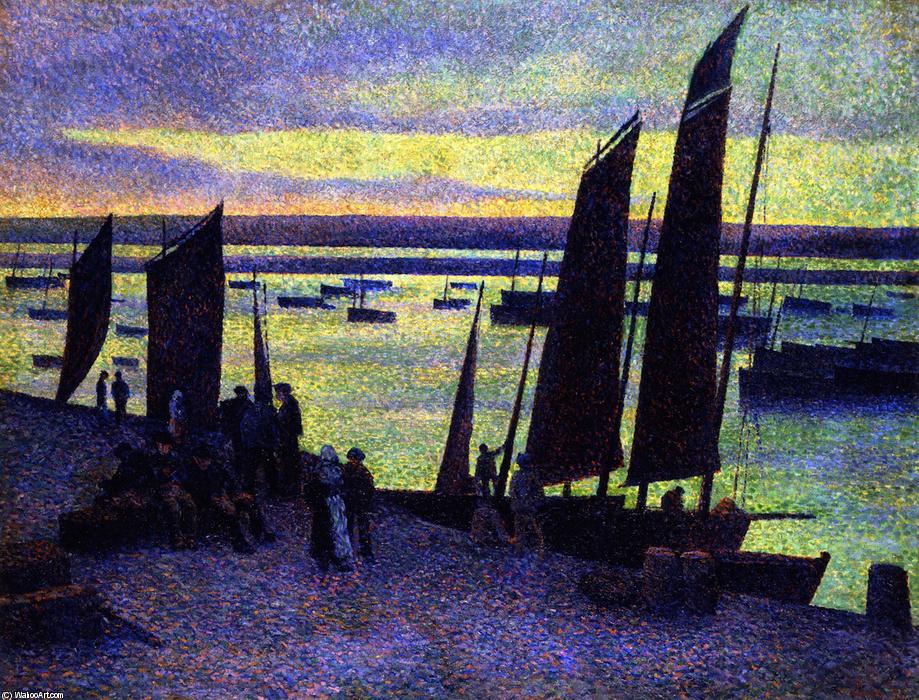 Wikioo.org - The Encyclopedia of Fine Arts - Painting, Artwork by Maximilien Luce - Quay at Camaret, Finistère