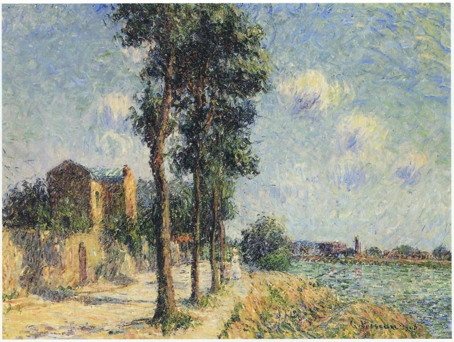 Wikioo.org - The Encyclopedia of Fine Arts - Painting, Artwork by Gustave Loiseau - Quay at Pontoise