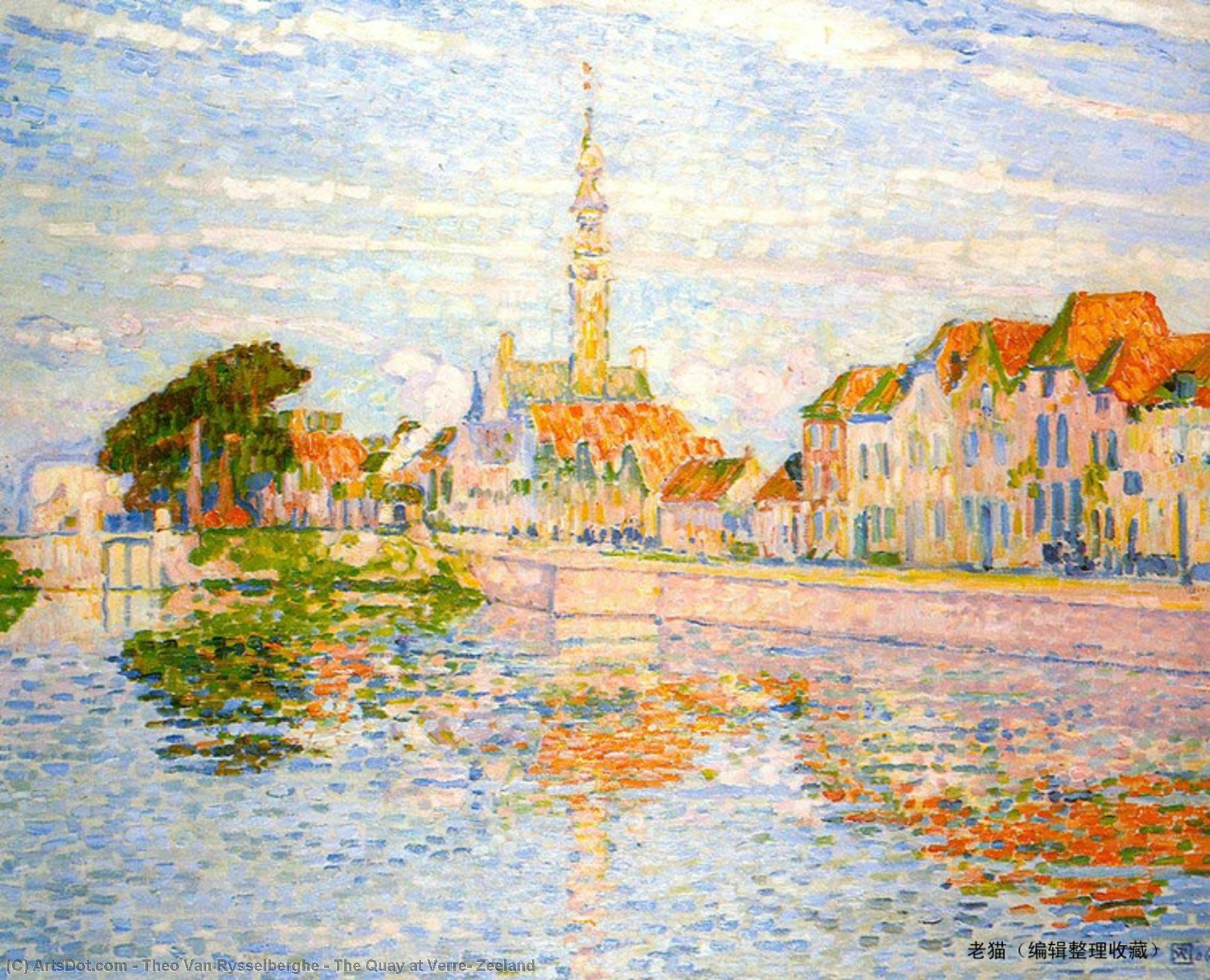 Wikioo.org - The Encyclopedia of Fine Arts - Painting, Artwork by Theo Van Rysselberghe - The Quay at Verre, Zeeland