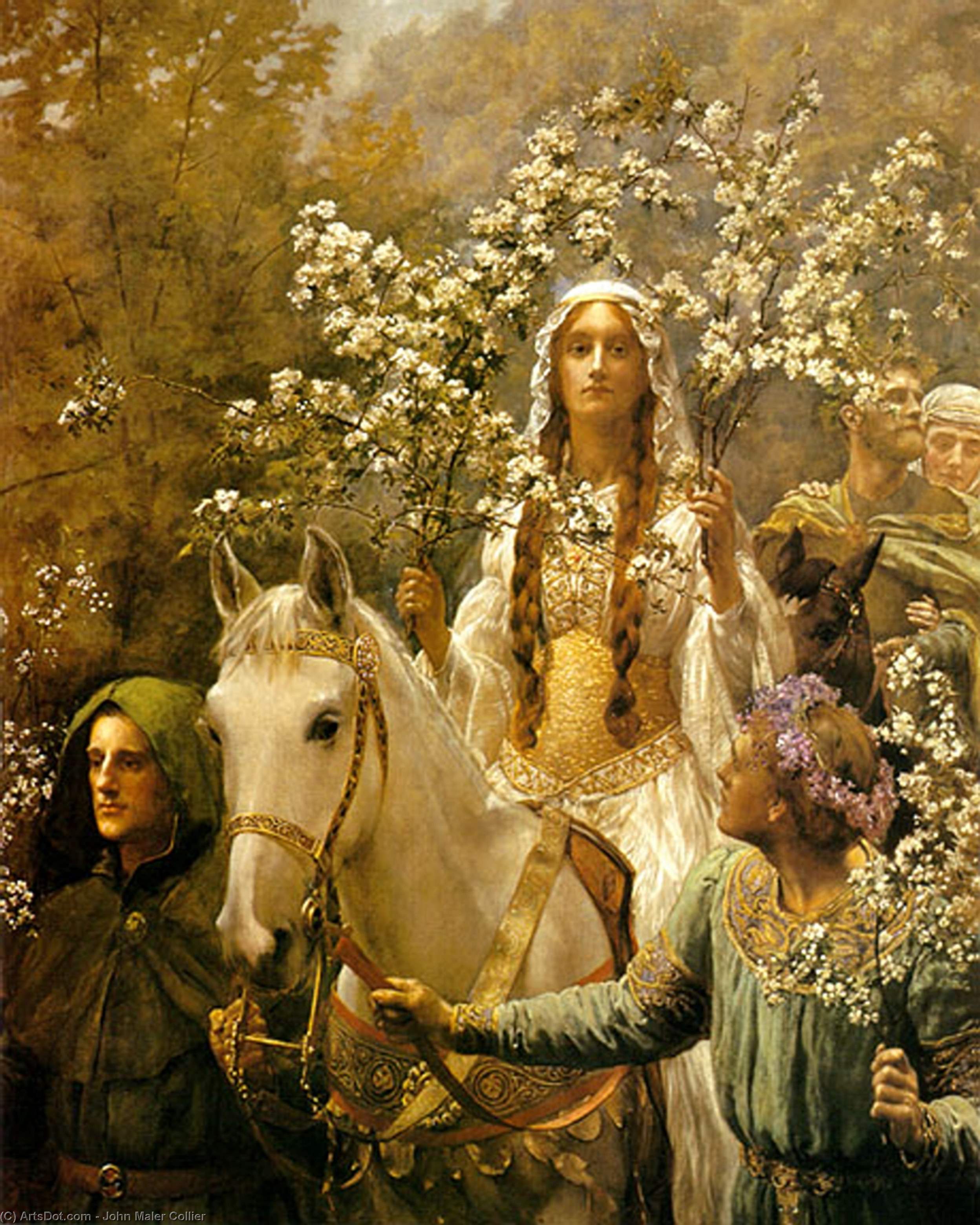 Wikioo.org – La Enciclopedia de las Bellas Artes - Pintura, Obras de arte de John Maler Collier - Reina Guinevre's Maying