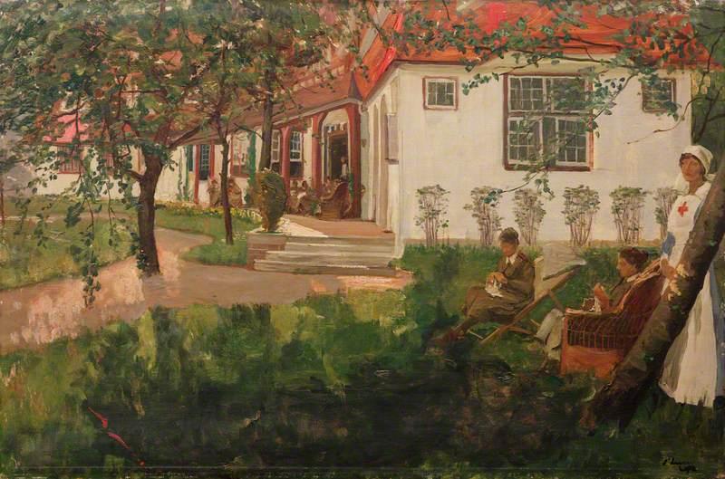Wikioo.org - The Encyclopedia of Fine Arts - Painting, Artwork by John Lavery - The Queen Mary's Army Auxiliary Corps Convalescent Home, Le Touquet
