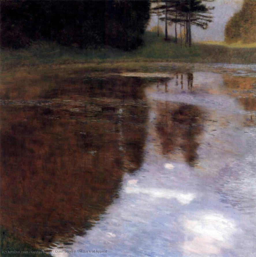 WikiOO.org - دایره المعارف هنرهای زیبا - نقاشی، آثار هنری Gustav Klimt - Quiet pond in the park of Appeal
