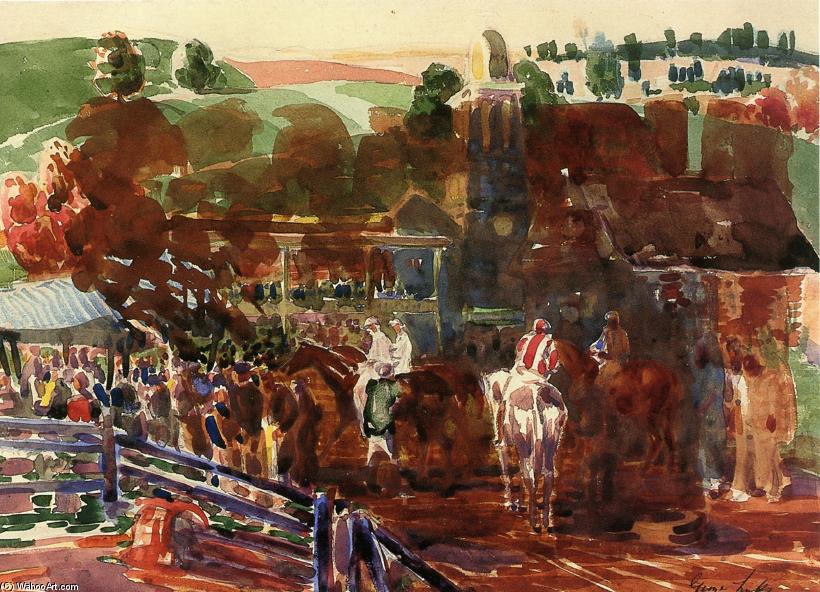 Wikioo.org - The Encyclopedia of Fine Arts - Painting, Artwork by George Benjamin Luks - The Race Track