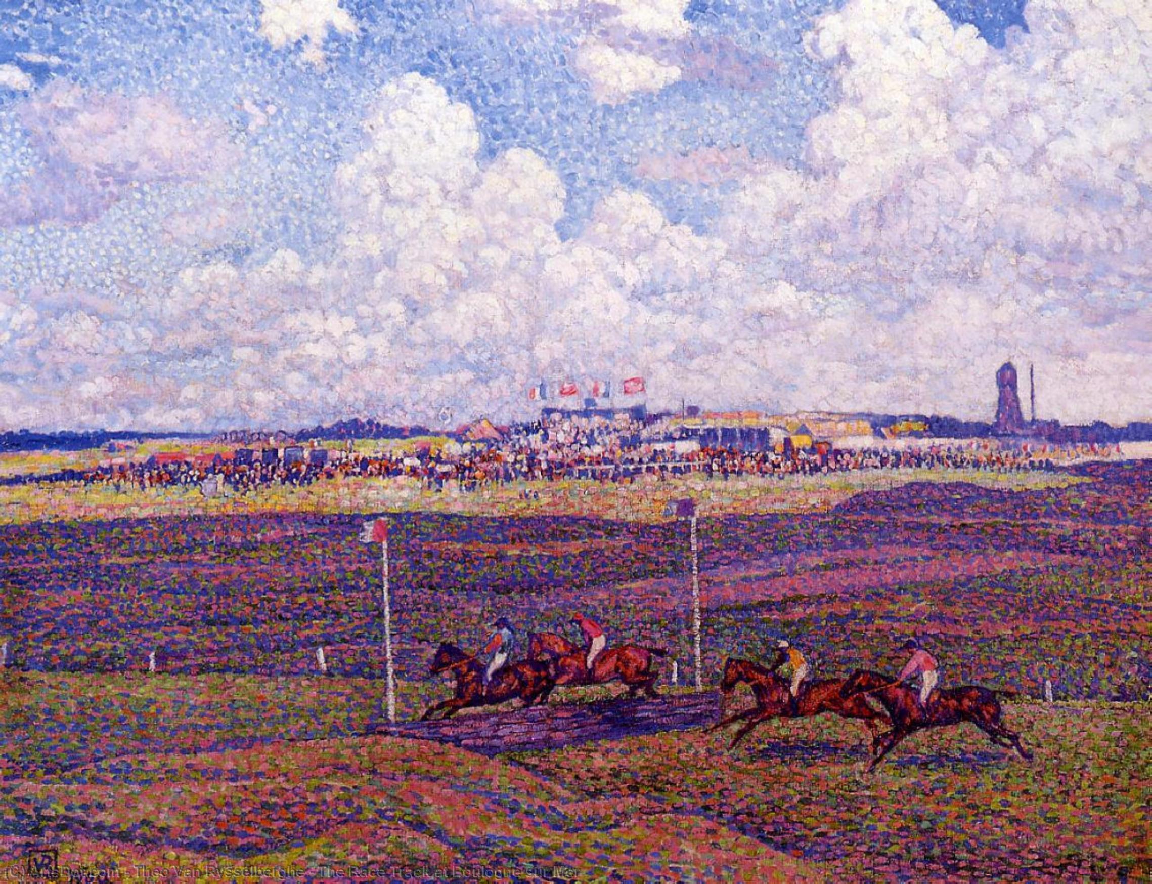 Wikioo.org - The Encyclopedia of Fine Arts - Painting, Artwork by Theo Van Rysselberghe - The Race Track at Boulogne sur Mer