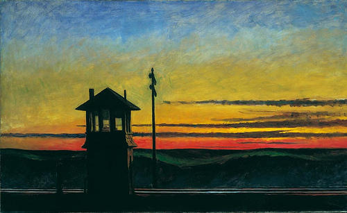 WikiOO.org - 백과 사전 - 회화, 삽화 Edward Hopper - Railroad Sunset