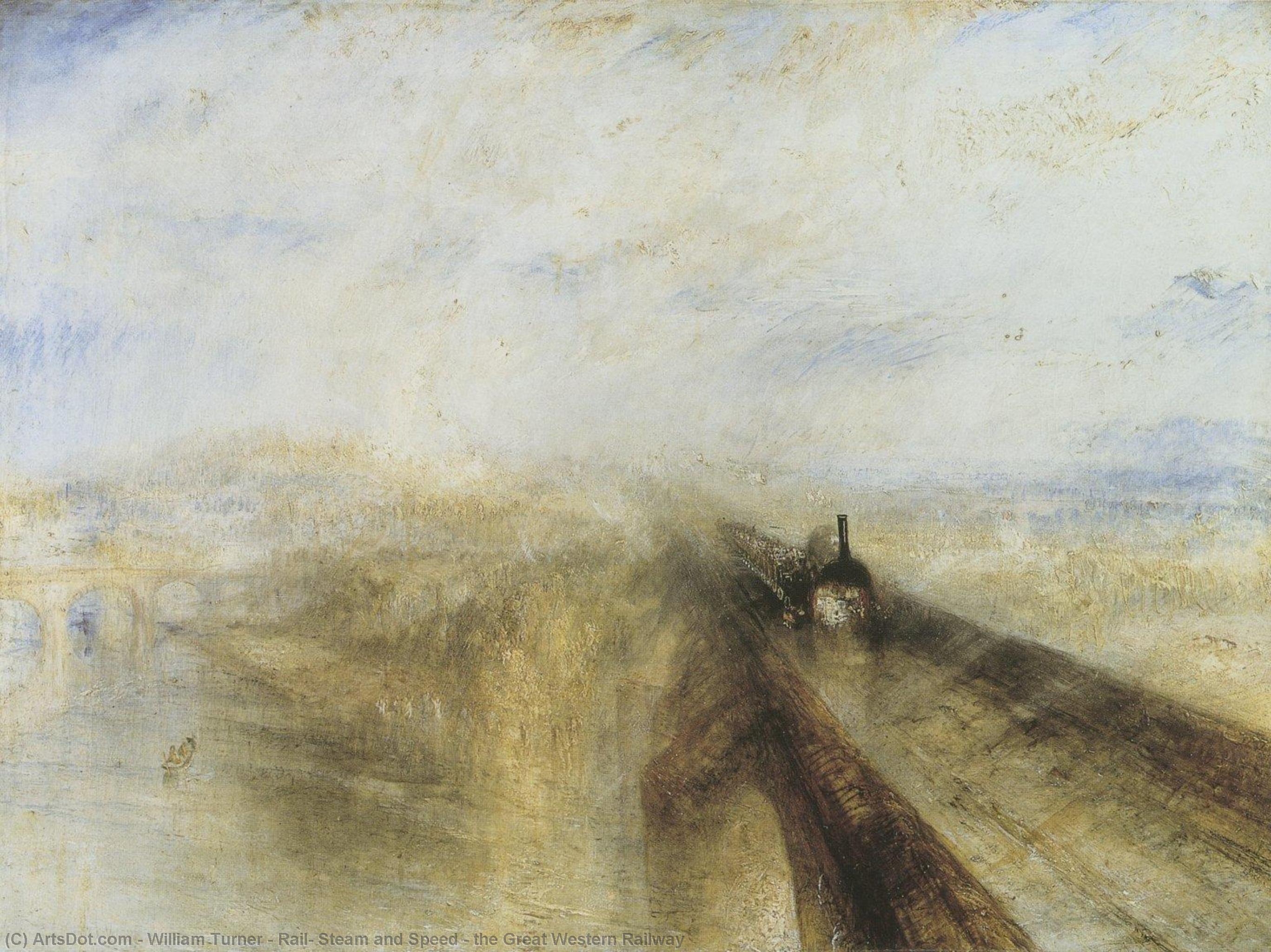 Wikioo.org - The Encyclopedia of Fine Arts - Painting, Artwork by William Turner - Rail, Steam and Speed - the Great Western Railway