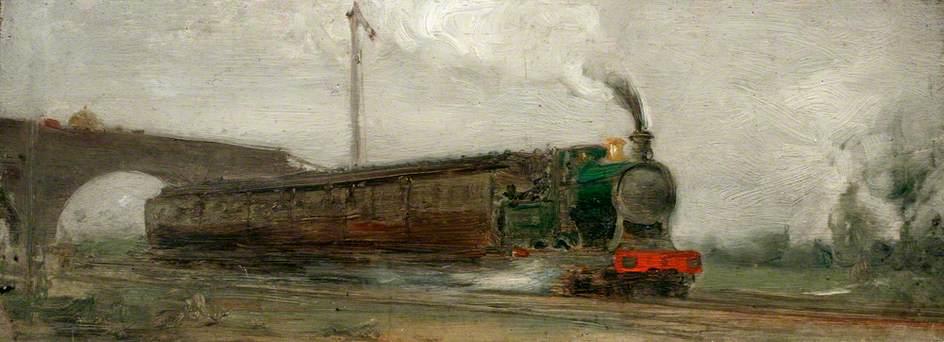 Wikioo.org - The Encyclopedia of Fine Arts - Painting, Artwork by Henry Scott Tuke - Railway Train