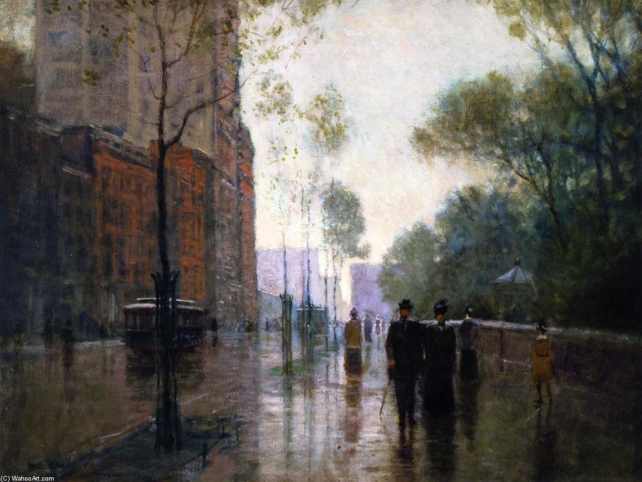 WikiOO.org - Encyclopedia of Fine Arts - Lukisan, Artwork Paul Cornoyer - A Rainy Day in New York