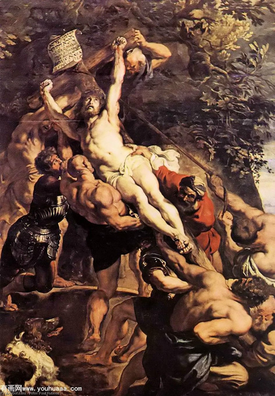 Wikioo.org – La Enciclopedia de las Bellas Artes - Pintura, Obras de arte de Peter Paul Rubens - fondos todaclasede  el  Cruzar  Detalle
