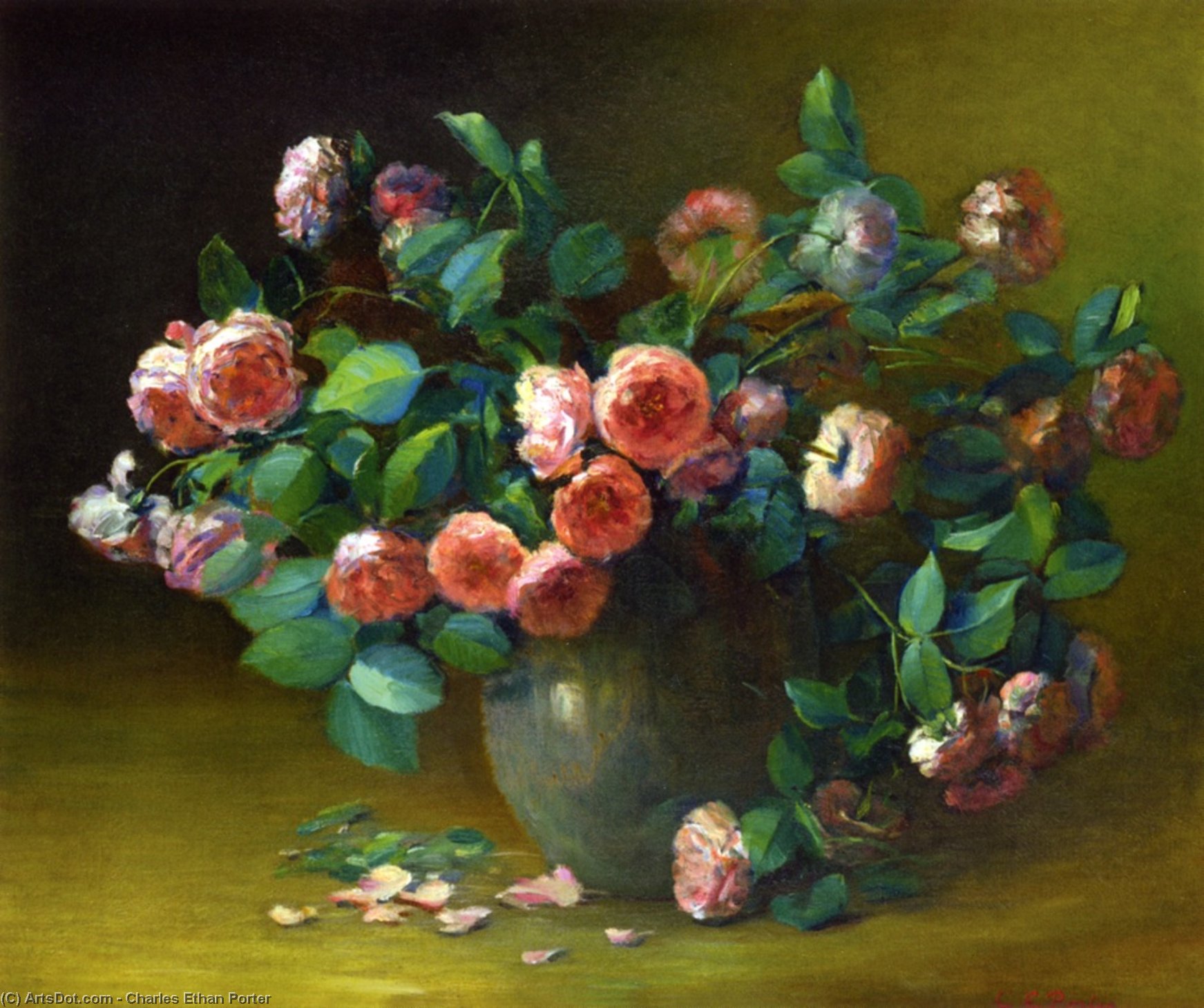 Wikioo.org – La Enciclopedia de las Bellas Artes - Pintura, Obras de arte de Charles Ethan Porter - trepador las rosas