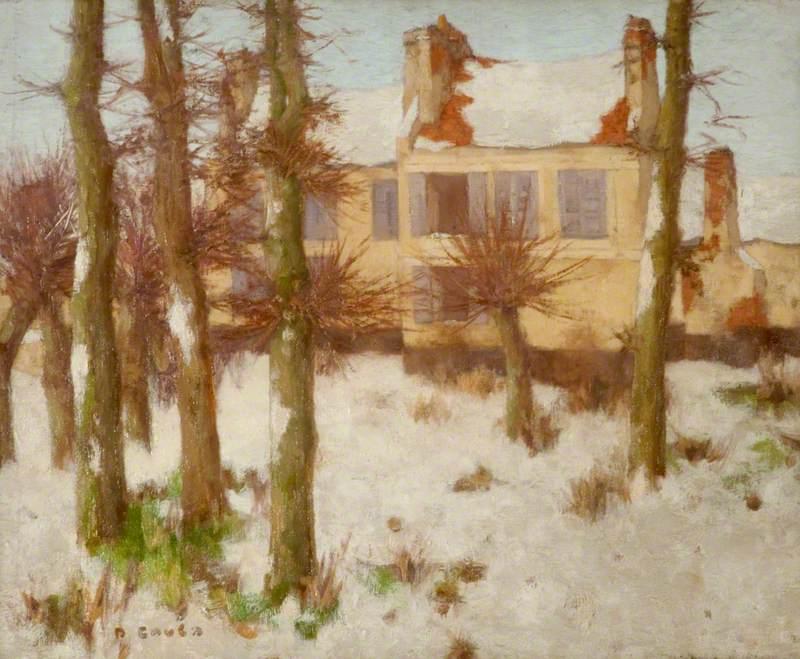 WikiOO.org - Енциклопедия за изящни изкуства - Живопис, Произведения на изкуството David Gauld - The Ramparts of Montreuil-sur-Mer in Snow