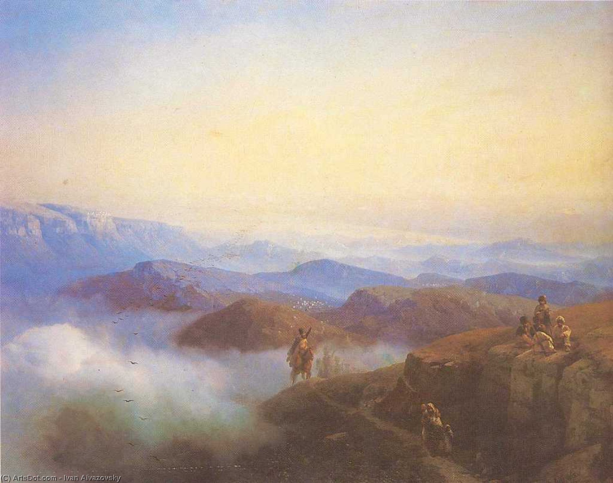 Wikioo.org - The Encyclopedia of Fine Arts - Painting, Artwork by Ivan Aivazovsky - Range of the Caucasus mountains