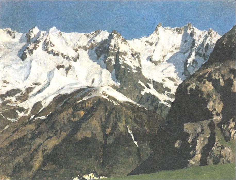 Wikioo.org - The Encyclopedia of Fine Arts - Painting, Artwork by Isaak Ilyich Levitan - Range of mountains, Mont Blanc
