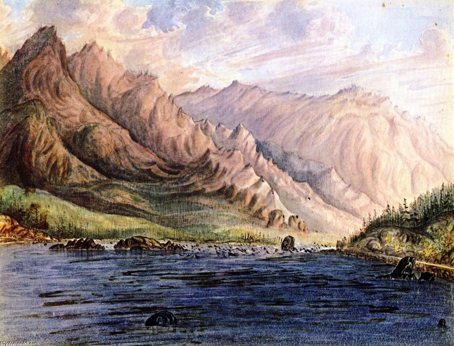 WikiOO.org - Güzel Sanatlar Ansiklopedisi - Resim, Resimler James Madison Alden - Rapids, Columbia River