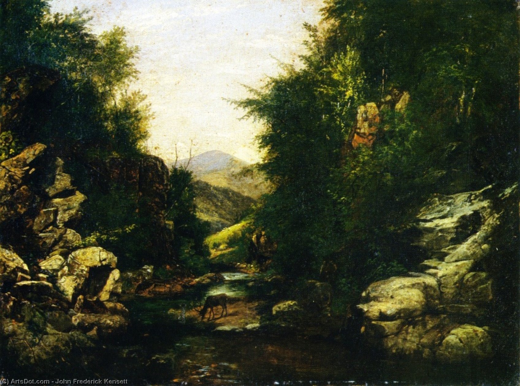 Wikioo.org - The Encyclopedia of Fine Arts - Painting, Artwork by John Frederick Kensett - Raven Hill, Elizabethtown, Essex County, N.Y.: A Study from Nature