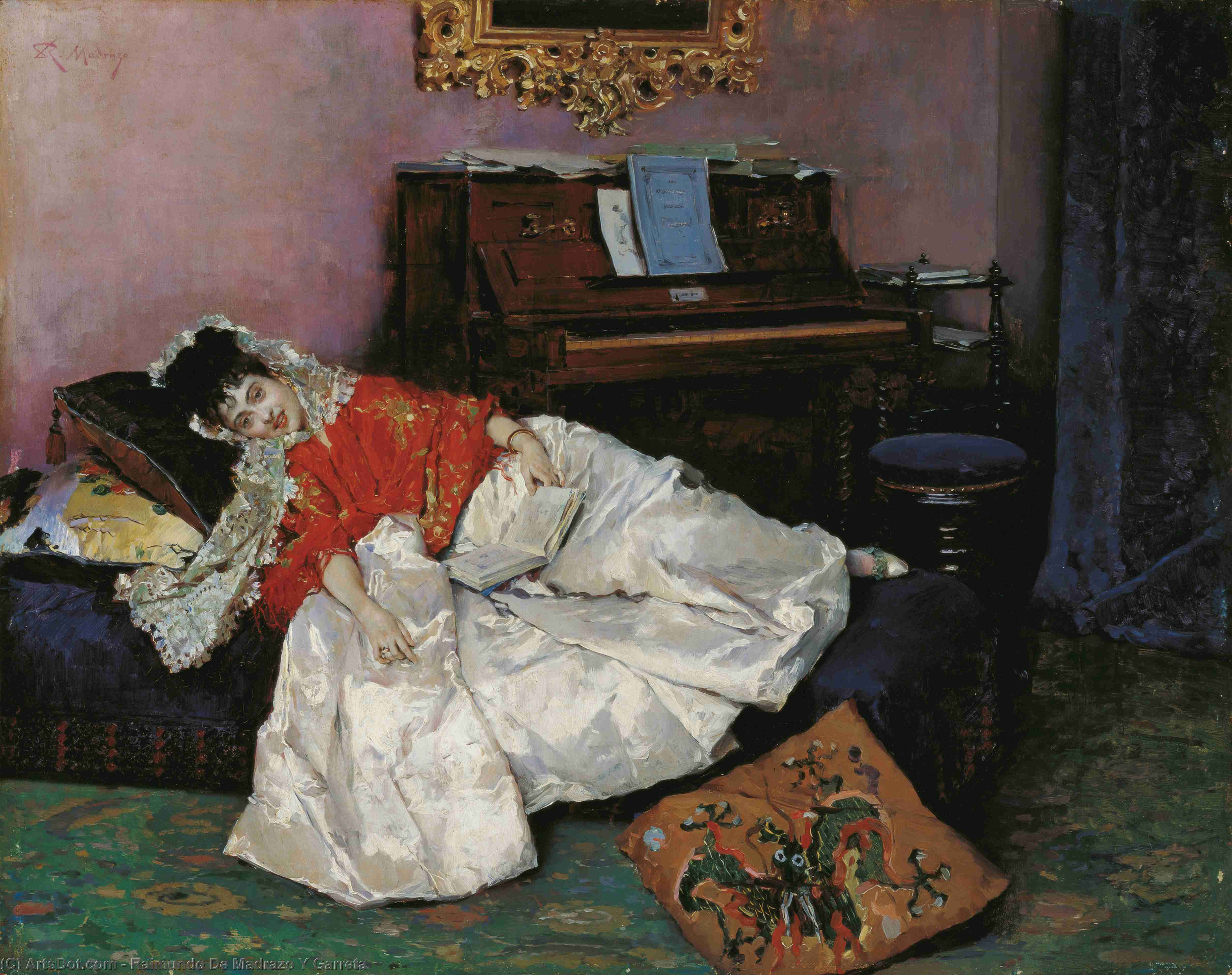 Wikioo.org - The Encyclopedia of Fine Arts - Painting, Artwork by Raimundo De Madrazo Y Garreta - Reading