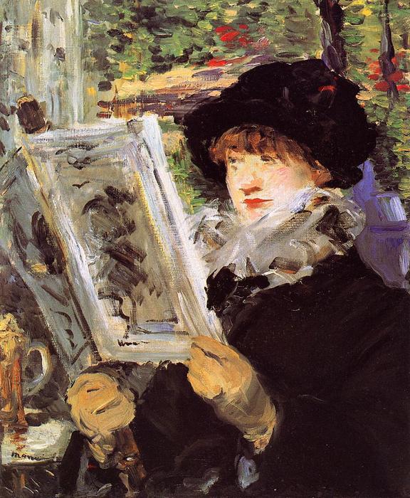Wikioo.org - The Encyclopedia of Fine Arts - Painting, Artwork by Edouard Manet - Reading (also known as Reading L'Illustre)