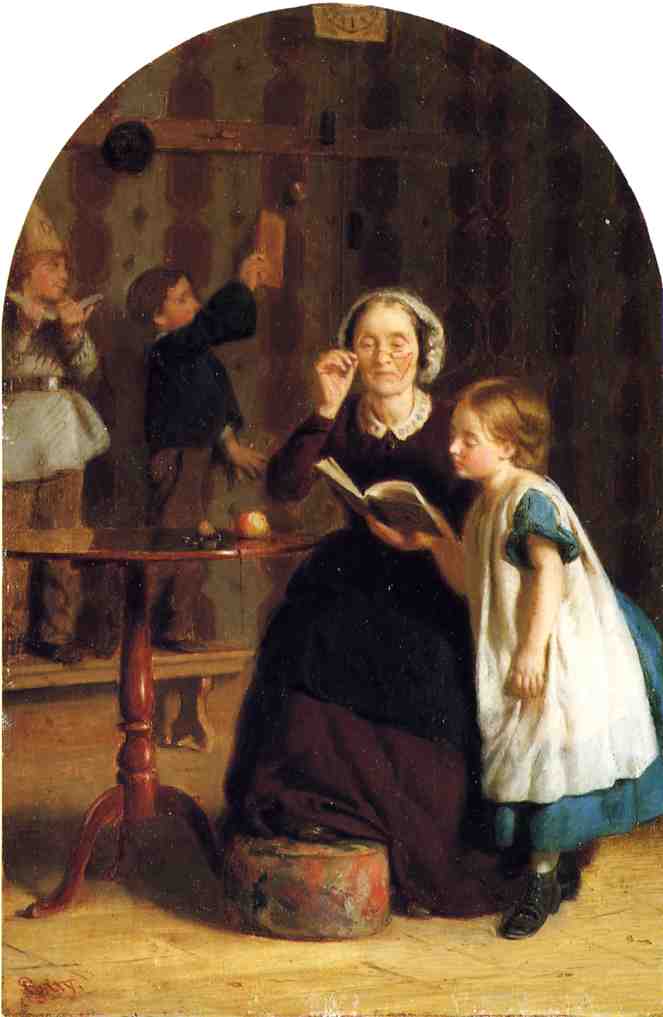 Wikioo.org - The Encyclopedia of Fine Arts - Painting, Artwork by Seymour Joseph Guy - The Reading Lesson