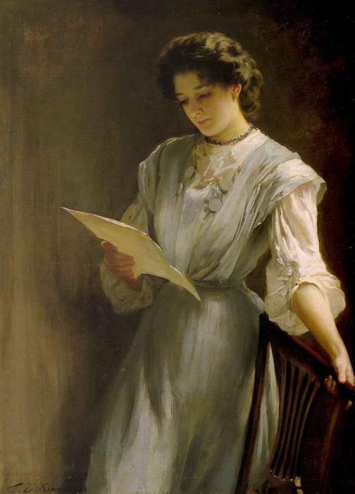 WikiOO.org - Encyclopedia of Fine Arts - Maalaus, taideteos Thomas Benjamin Kennington - Reading the Letter