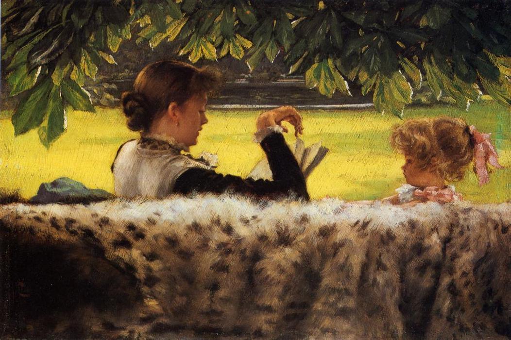 Wikioo.org - The Encyclopedia of Fine Arts - Painting, Artwork by James Jacques Joseph Tissot - Reading a Story