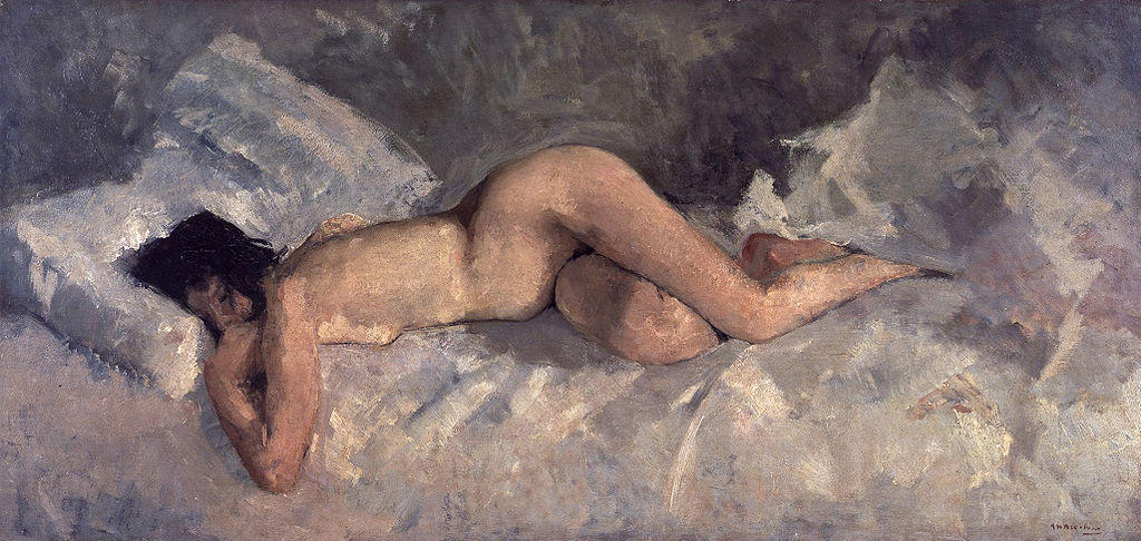 Wikioo.org – La Enciclopedia de las Bellas Artes - Pintura, Obras de arte de George Hendrik Breitner - desnuda reclinada