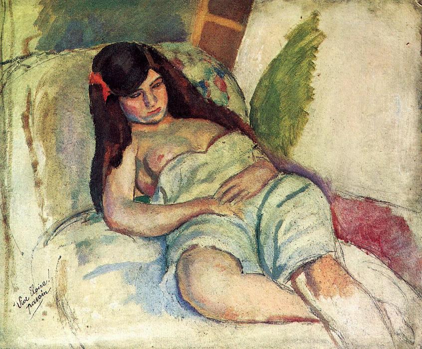 Wikioo.org - The Encyclopedia of Fine Arts - Painting, Artwork by Julius Mordecai Pincas - Reclining Woman