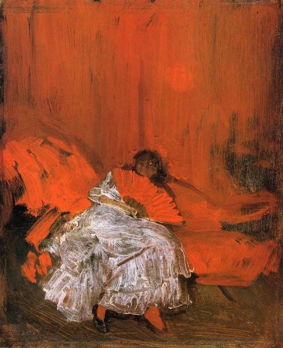 WikiOO.org - Encyclopedia of Fine Arts - Lukisan, Artwork James Abbott Mcneill Whistler - Red and Pink: The Little Mephisto