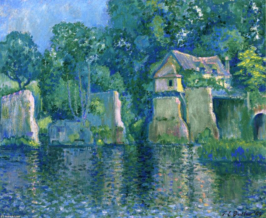 Wikioo.org - The Encyclopedia of Fine Arts - Painting, Artwork by Theodore Earl Butler - The Red Bridge in Vernon (also known as Near Giverny)