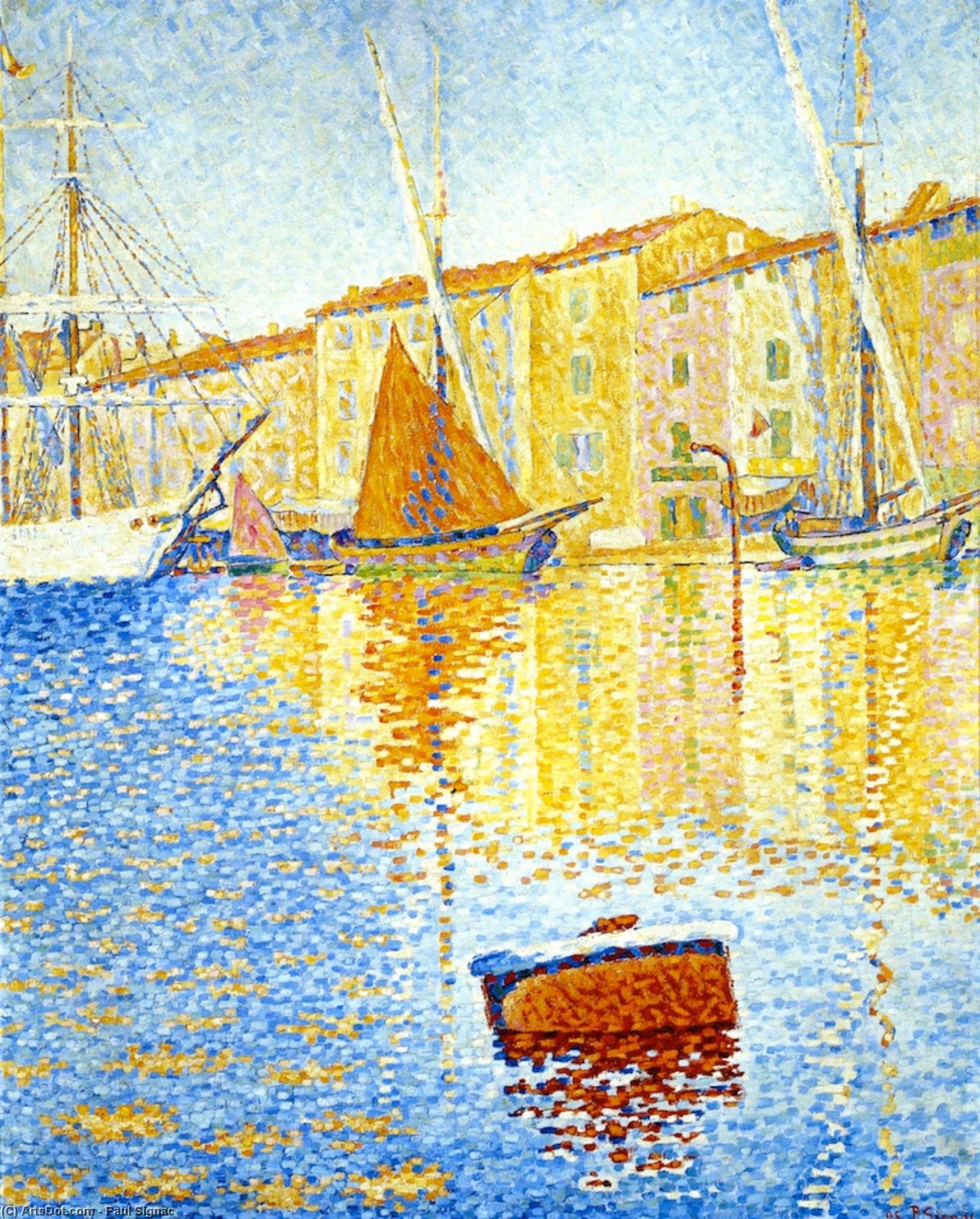 WikiOO.org – 美術百科全書 - 繪畫，作品 Paul Signac - 红色浮标 ( 也被称为 海港 在圣 圣特罗佩 )