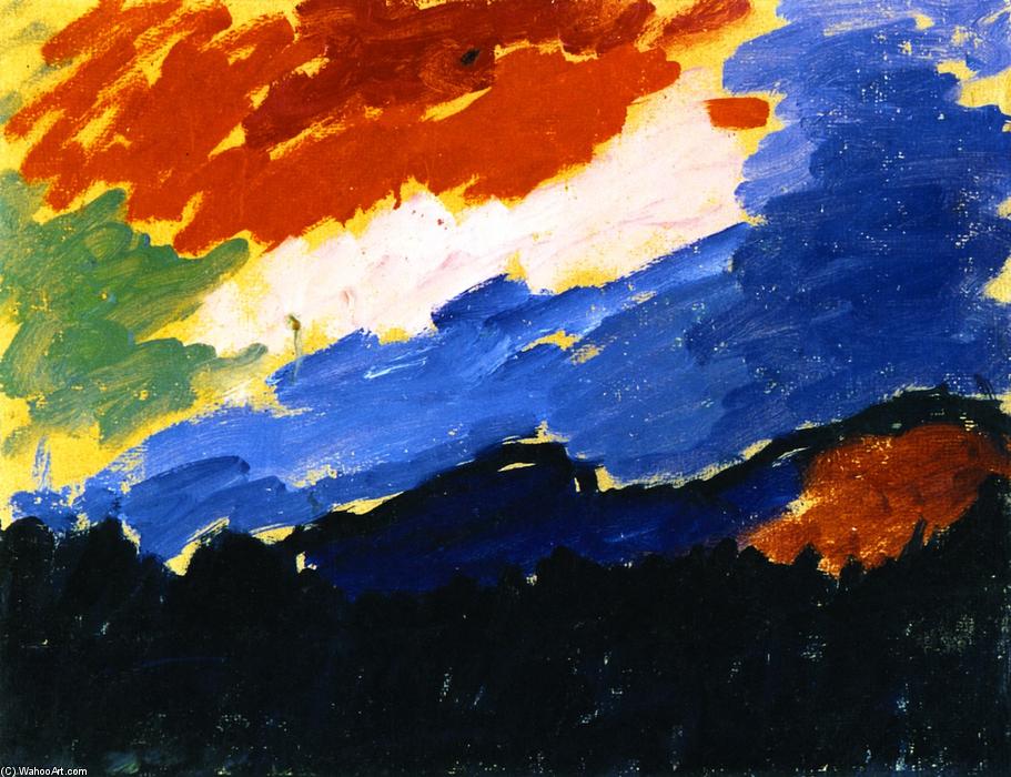 Wikioo.org - The Encyclopedia of Fine Arts - Painting, Artwork by Alexej Georgewitsch Von Jawlensky - Red Cloud