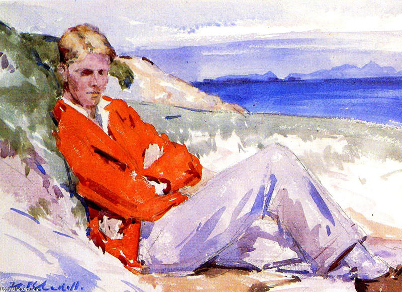 Wikioo.org - The Encyclopedia of Fine Arts - Painting, Artwork by Francis Campbell Boileau Cadell - The Red Coat