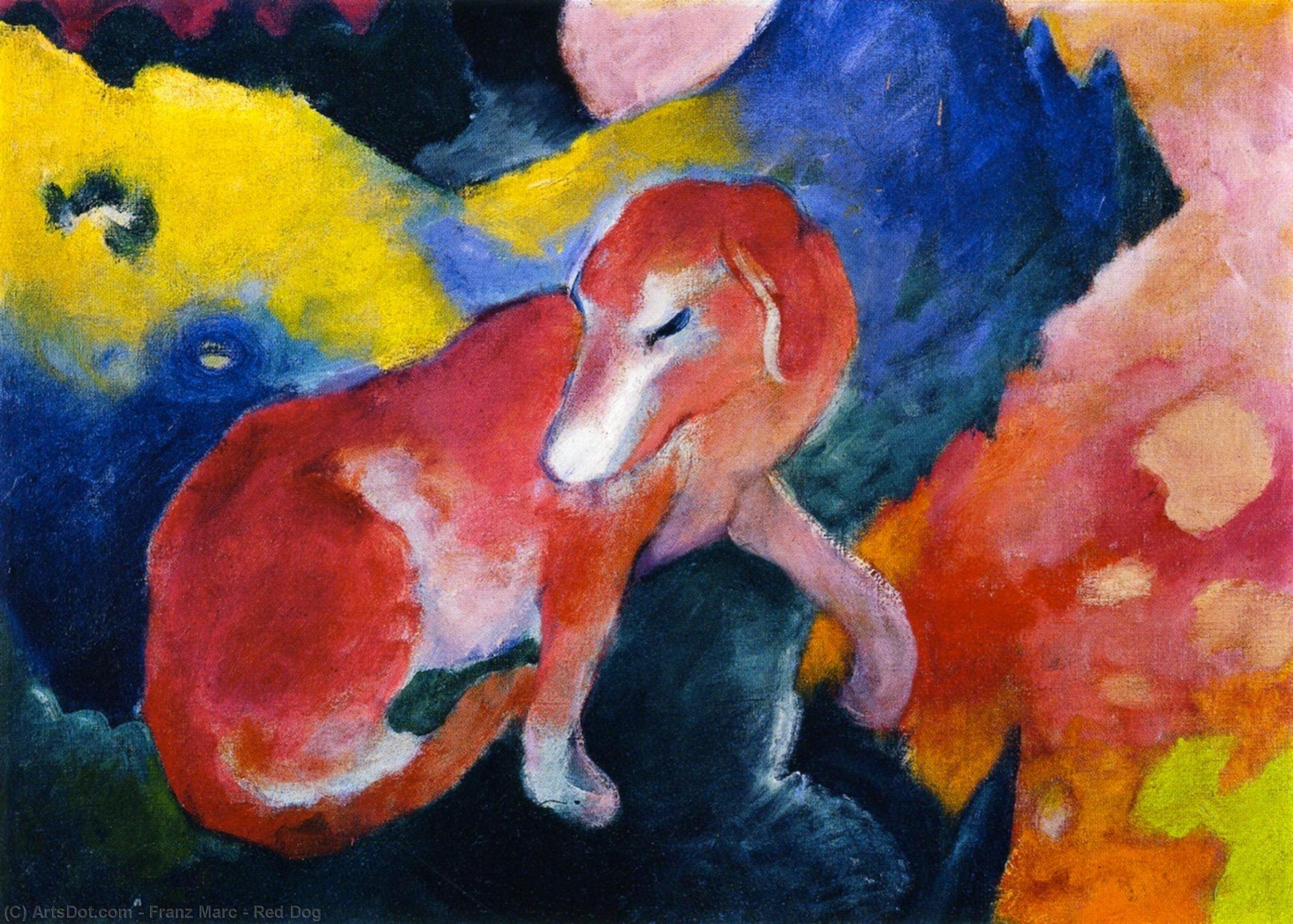 WikiOO.org - 百科事典 - 絵画、アートワーク Franz Marc - 赤い犬