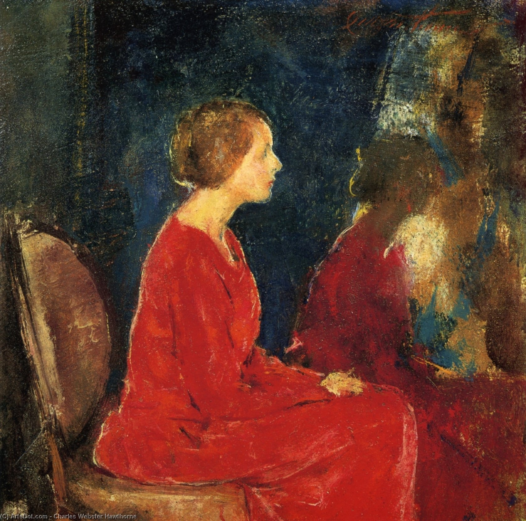 Wikioo.org - Bách khoa toàn thư về mỹ thuật - Vẽ tranh, Tác phẩm nghệ thuật Charles Webster Hawthorne - The Red Dress