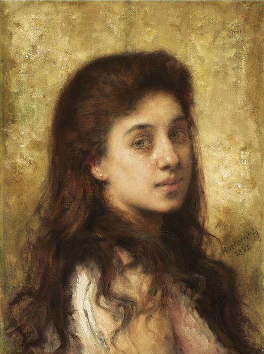 WikiOO.org - Encyclopedia of Fine Arts - Lukisan, Artwork Alexei Alexeievich Harlamoff - Red-haired Beauty
