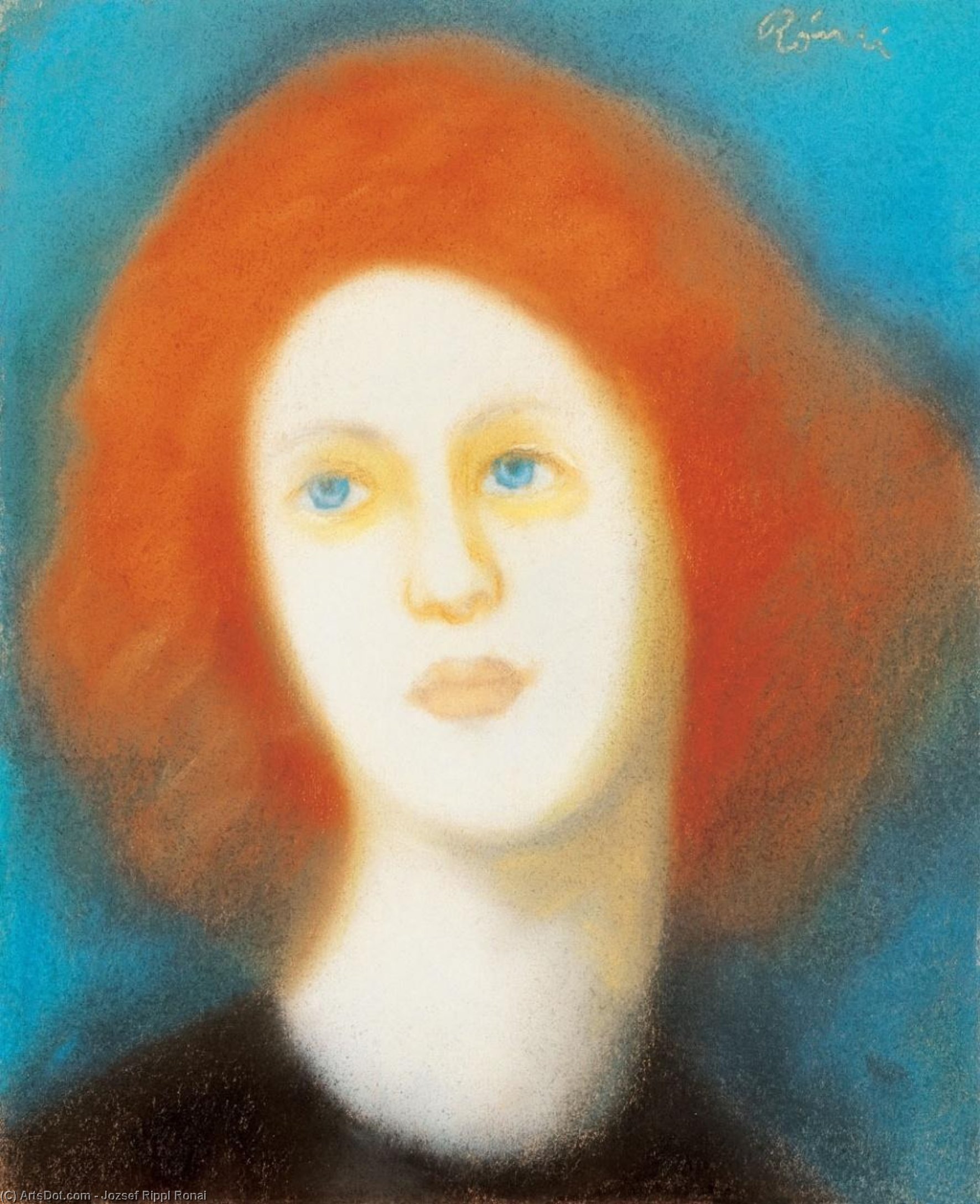Wikioo.org – La Enciclopedia de las Bellas Artes - Pintura, Obras de arte de Jozsef Rippl Ronai - Red-haired la muchacha parisina