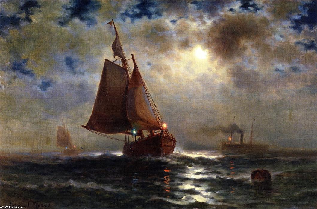 Wikioo.org - The Encyclopedia of Fine Arts - Painting, Artwork by Edward Moran - Red LIght, Green LIght